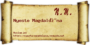 Nyeste Magdaléna névjegykártya